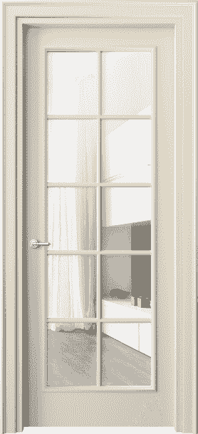 Дверь межкомнатная 8102 ММЦ Прозрачное стекло. Цвет Матовый марципановый. Материал Гладкая эмаль. Коллекция Paris. Картинка.