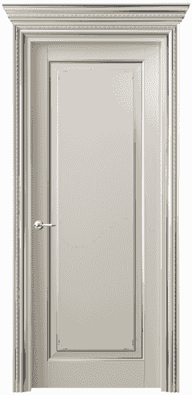 Дверь межкомнатная 6201 БОСС. Цвет Бук облачный серый серебро. Материал  Массив бука эмаль с патиной. Коллекция Royal. Картинка.