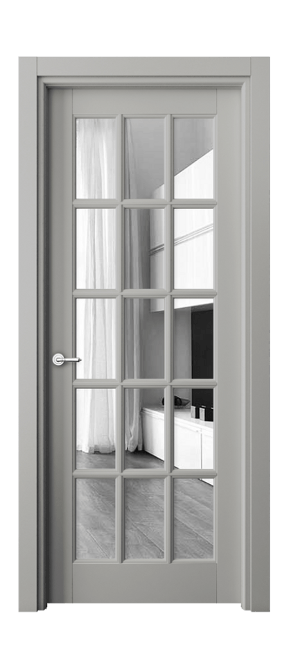 Межкомнатная дверь Toscana Grigliato 6311 Бук нейтральный серый Двустороннее зеркало, триплекс, 6 мм Цена 121660 ₽ | Volhovec