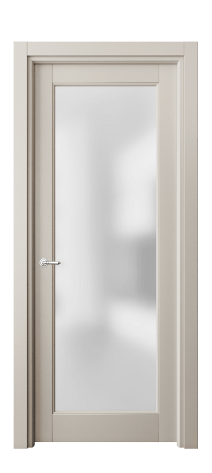 Межкомнатная дверь Тоскана Элегантэ 6300 Матовый светло-бежевый Сатинированное стекло Цена 104060 ₽ | Volhovec