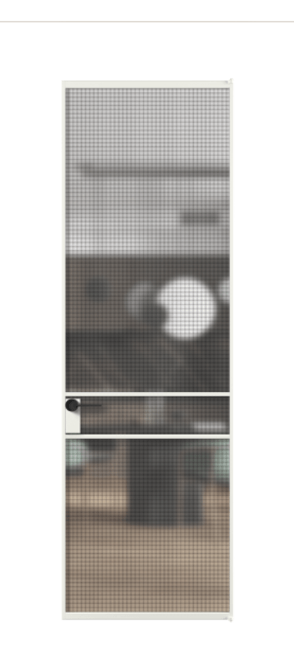 Алюминиевая дверь АЛПЛ040.02 Алюминий светло-серый Декоративное стекло с сеткой "Mesh silver", триплекс Цена 129200  | Volhovec