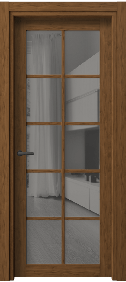 Межкомнатная дверь Нео 2106 Лесной орех Двустороннее серое зеркало, триплекс Цена 44440 ₽ | Volhovec