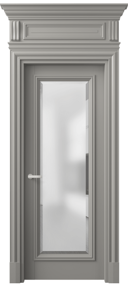 Межкомнатная дверь Antique 7300 Бук нейтральный серый Сатинированное стекло с фацетом, 6 мм Цена 170750 ₽ | Volhovec