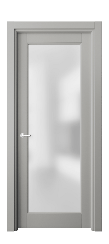 Межкомнатная дверь Тоскана Литера 6300 Матовый нейтральный серый Сатинированное стекло Цена 104060 ₽ | Volhovec