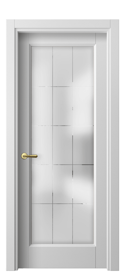 Межкомнатная дверь Галант 1402 Матовый белоснежный Сатинированное стекло с гравировкой "Лофт" Цена 58740 ₽ | Volhovec