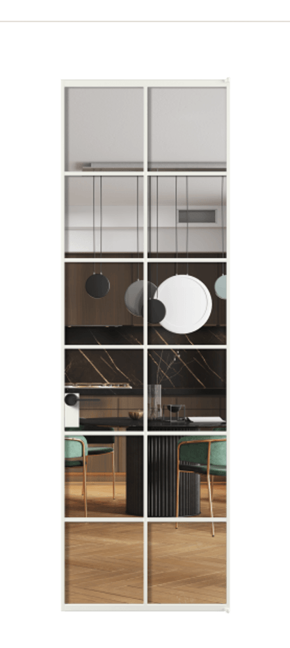 Алюминиевая дверь АЛПЛ040.05 Алюминий светло-серый Прозрачное стекло "Crystal Vision", калёное, 6 мм Цена 133950  | Volhovec