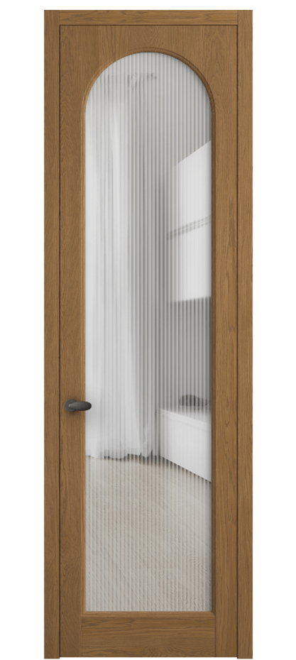 Межкомнатная дверь Palazzo 6804 Дуб пряный матовый Рифлёное стекло "Moru", триплекс, 8 мм Цена 162370 ₽ | Volhovec