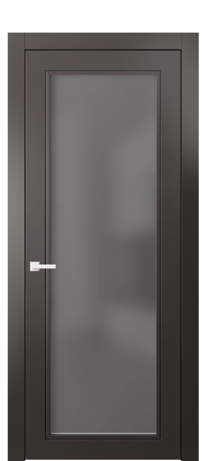 Межкомнатная дверь Neo Classic 8000 Матовый антрацит Сатинированное серое стекло, триплекс Цена 59759 ₽ | Volhovec