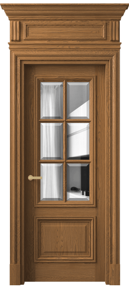 Межкомнатная дверь Антик 7312 Дуб пряный матовый Двустороннее зеркало с фацетом, триплекс Цена 328450 ₽ | Volhovec
