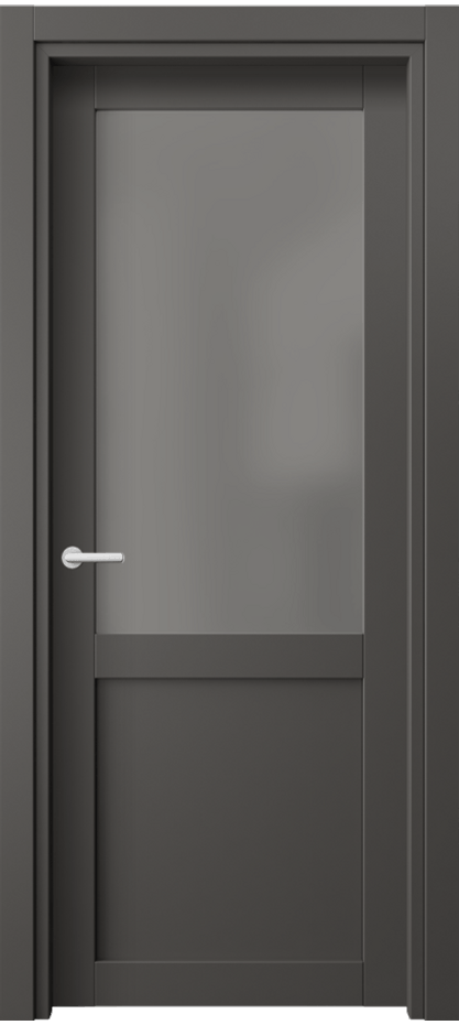 Межкомнатная дверь Нео 2122 ПЭТ графитовый Сатинированное серое стекло, триплекс Цена 34870 ₽ | Volhovec