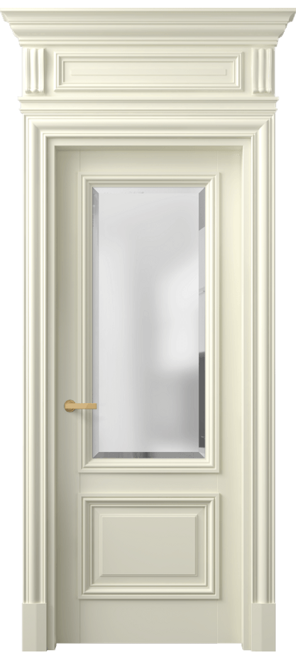 Межкомнатная дверь Antique 7302 Бук молочно-белый Сатинированное стекло с фацетом, 6 мм Цена 155229 ₽ | Volhovec