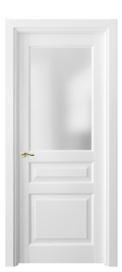 Межкомнатная дверь Лигнум 0710 Матовый белоснежный Сатинированное стекло Цена 109010 ₽ | Volhovec