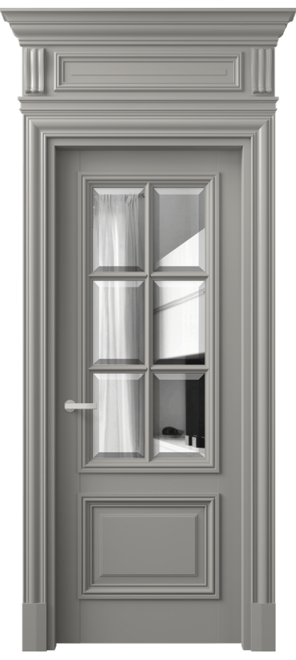 Межкомнатная дверь Антик 7312 Матовый нейтральный серый Двустороннее зеркало с фацетом, триплекс Цена 204610 ₽ | Volhovec