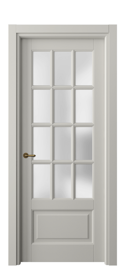 Межкомнатная дверь Тоскана Грильято 6313 Матовый тёплый серый Сатинированное стекло Цена 125620 ₽ | Volhovec