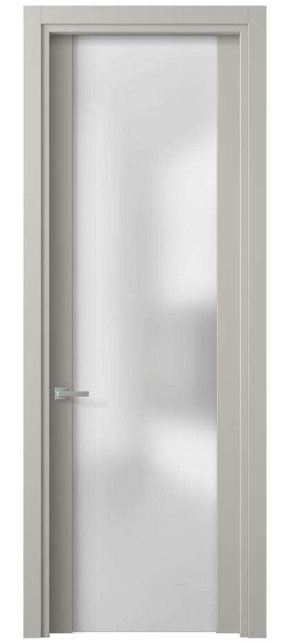 Межкомнатная дверь Planum 4114 Матовый тёплый серый Сатинированное стекло Цена 61270 ₽ | Volhovec