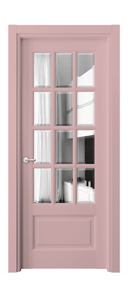 Межкомнатная дверь Toscana Grigliato 6313 Бук белоснежный Двустороннее зеркало с фацетом, триплекс Цена 129360 ₽ | Volhovec