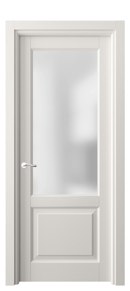 Межкомнатная дверь Лигнум 0740 Дуб пудровый белый Сатинированное стекло Цена 148280 ₽ | Volhovec