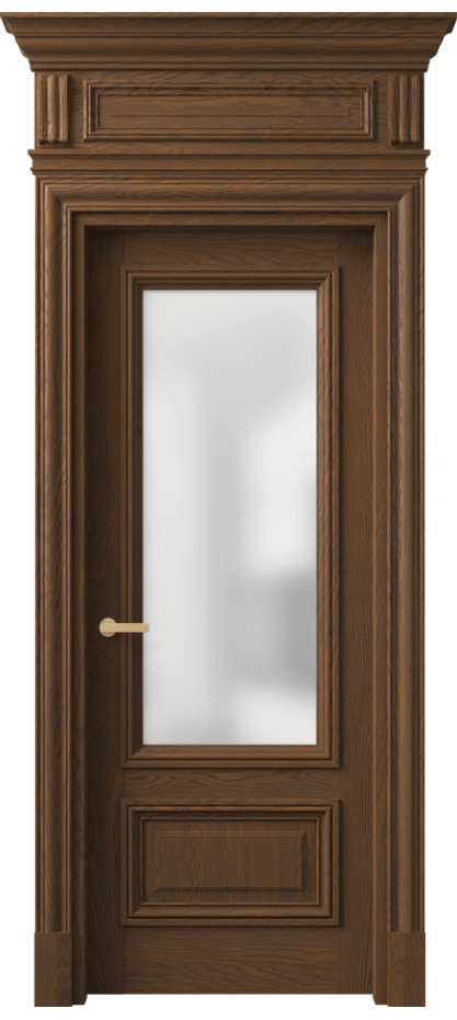 Межкомнатная дверь Антик 7306 Дуб каштановый матовый Сатинированное стекло Цена 289240 ₽ | Volhovec