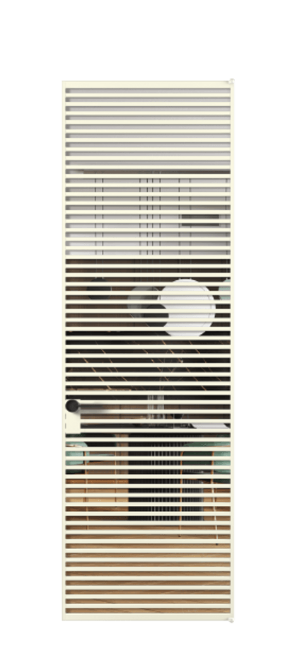 Алюминиевая дверь АЛПЛ040.07 Алюминий молочно-белый Прозрачное стекло "Кристал Вижн", калёное Цена 219880  | Volhovec