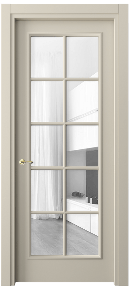 Межкомнатная дверь Paris 8102 Матовый бежево-серый Прозрачное стекло Цена 61599 ₽| Volhovec