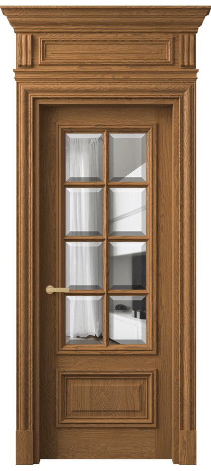 Межкомнатная дверь Антик 7316 Дуб пряный матовый Прозрачное стекло с фацетом Цена 323560 ₽ | Volhovec