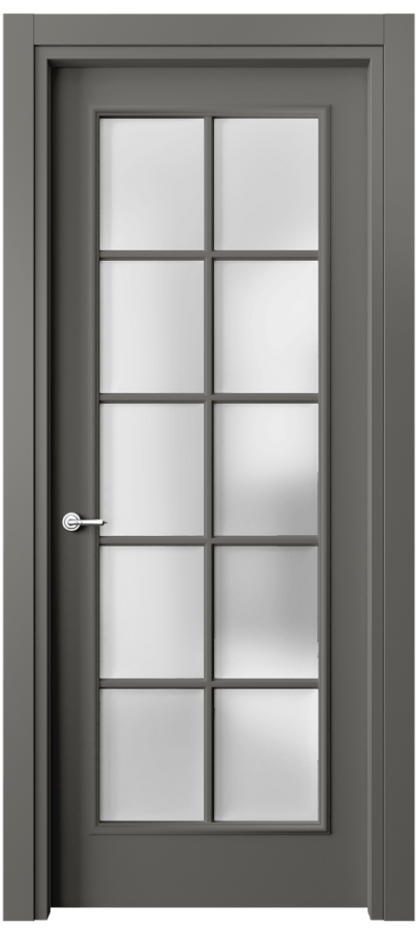Межкомнатная дверь Париж 8102 Матовый классический серый Сатинированное стекло Цена 88220 ₽| Volhovec