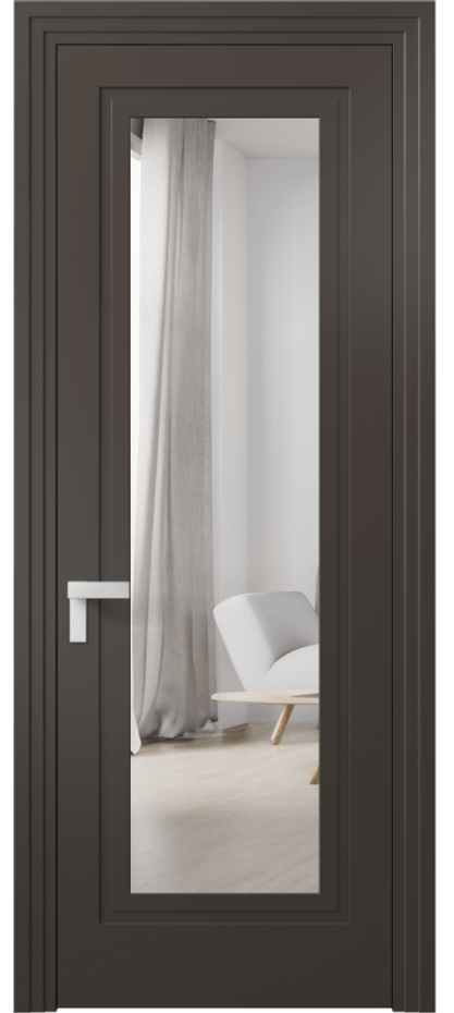 Дверь межкомнатная Rocca 8303 Матовый антрацит Двустороннее зеркало, триплекс Каскадный компланарный наличник МАН Цена 91190 ₽ Наличники уже входят в базовый комплект. Фабрика дверей Волховец 8 (800) 551 43 19 Межкомнатная дверь Rocca 8303 Матовый антрацит Двустороннее зеркало, триплекс Цена 91190 ₽ | Volhovec