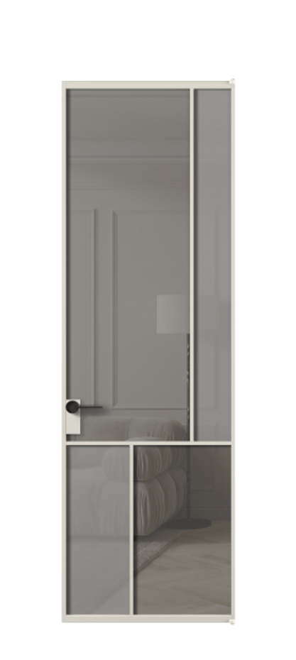 Межкомнатная дверь Mosaic АЛПЛ041.21 Алюминий облачно-серый Сатинированное серое стекло, триплекс, 6 мм + Прозрачное серое стекло, триплекс, 6 мм Цена 140550 ₽ | Volhovec