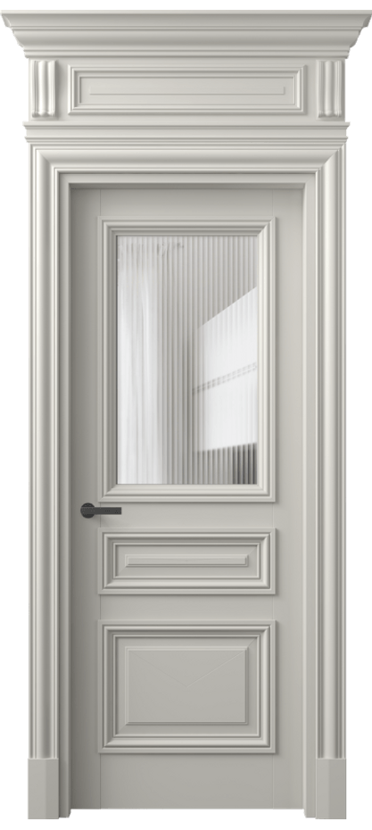 Межкомнатная дверь Антик 7304 Матовый тёплый серый Рифлёное стекло "Мору", триплекс Цена 187670 ₽ | Volhovec