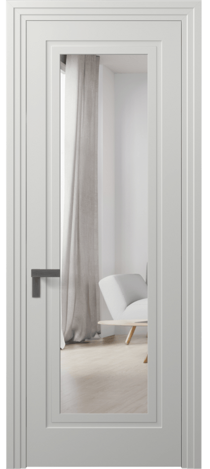 Дверь межкомнатная Rocca 8303 Матовый светло-серый Двустороннее зеркало, триплекс Каскадный компланарный наличник МССР Цена 84899 ₽ Наличники уже входят в базовый комплект. Фабрика дверей Волховец 8 (800) 551 43 19 Межкомнатная дверь Rocca 8303 Матовый светло-серый Двустороннее зеркало, триплекс Цена 84899 ₽ | Volhovec