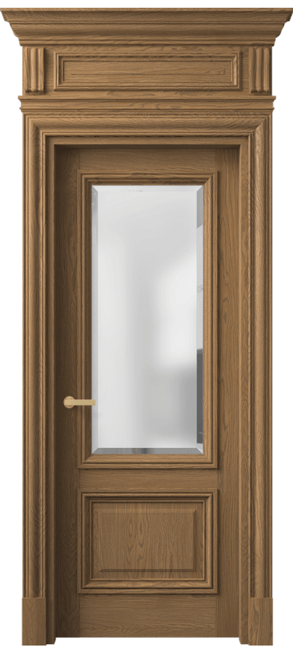 Межкомнатная дверь Antique 7302 Дуб мускатный матовый Сатинированное стекло с фацетом, 6 мм Цена 276180 ₽ | Volhovec