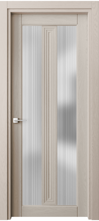 Межкомнатная дверь Эго 6122 Дуб светло-бежевый Сатинированное стекло "Дождь" Цена 139040 ₽ | Volhovec