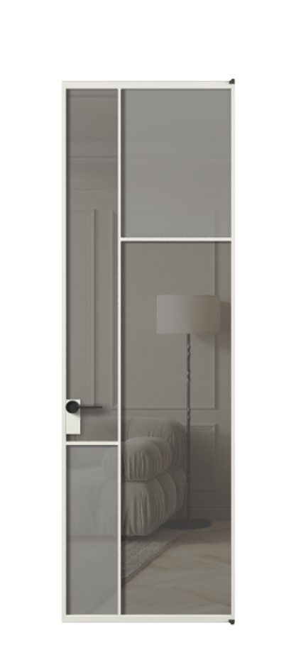 Межкомнатная дверь Mosaic АЛПЛ041.11 Алюминий серый Сатинированное серое стекло, триплекс, 6 мм + Прозрачное серое стекло, триплекс, 6 мм Цена 140550 ₽ | Volhovec