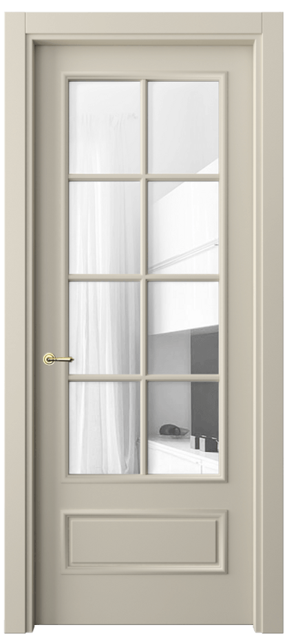 Межкомнатная дверь Paris 8112 Матовый бежево-серый Прозрачное стекло Цена 63711 ₽| Volhovec