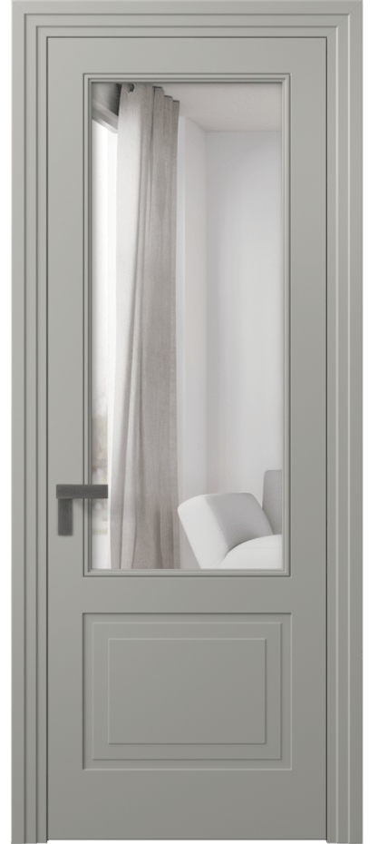 Межкомнатная дверь Rocca 8352 Матовый нейтральный серый Двустороннее зеркало, триплекс Цена 80211 ₽ | Volhovec