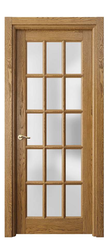 Межкомнатная дверь Лигнум 0708 Дуб медовый брашированный Сатинированное стекло Цена 190630 ₽ | Volhovec