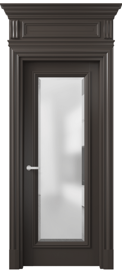 Межкомнатная дверь Антик 7300 Матовый антрацит Сатинированное стекло с фацетом Цена 181070 ₽ | Volhovec