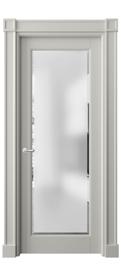 Межкомнатная дверь Toscana Plano 6300 Бук тёплый серый Сатинированное стекло с фацетом Цена 109540 ₽ | Volhovec