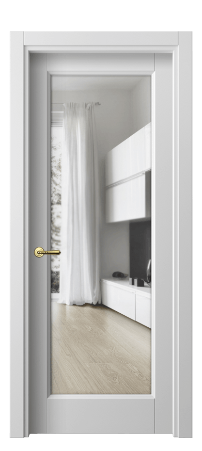 Межкомнатная дверь Галант 1402 Матовый белоснежный Прозрачное стекло Цена 57640 ₽ | Volhovec