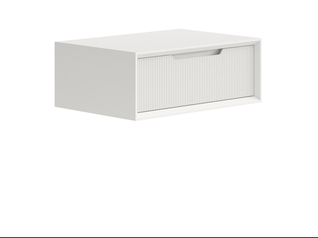 Мебель Тумба подвесная прикроватная Velvet 1 ящик. Цвет Матовый тёплый серый. Материал Гладкая эмаль. Коллекция Тумба подвесная прикроватная Velvet 1 ящик. Картинка.