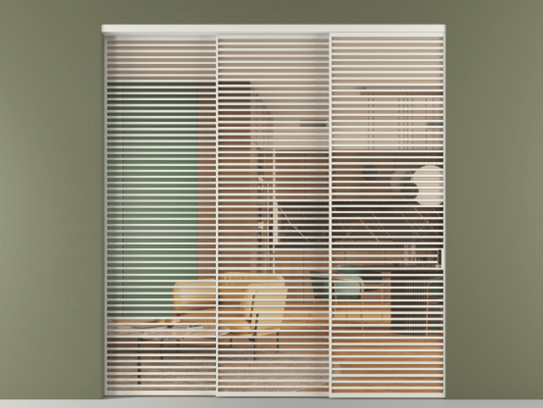 Перегородка Formato внутри проёма 3 створки с синхронным механизмом АЛПР 040.07 Алюминий серый Прозрачное оранжевое стекло, триплекс Цена 637710 ₽  | Volhovec