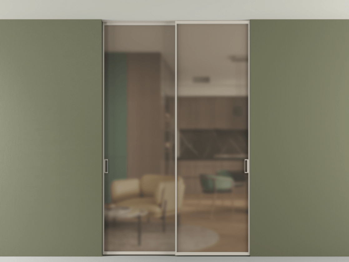 Перегородка Formato внутри проёма двустворчатая со скрытым креплением в потолок АЛПР 040.01 Алюминий светло-бежевый Сатинированное бронзовое стекло, триплекс. Цена 295720 ₽ 1. Полотно 2 шт. (800/2100 мм)
2. Комплект установки раздвижной системы
3. Базовый комплект фурнитуры
4. Ручка RONDO. Фабрика дверей Волховец 8 (800) 551 43 19 Перегородка Formato внутри проёма двустворчатая со скрытым креплением в потолок АЛПР 040.01 Алюминий светло-бежевый Сатинированное бронзовое стекло, триплекс Цена 295720 ₽ | Volhovec