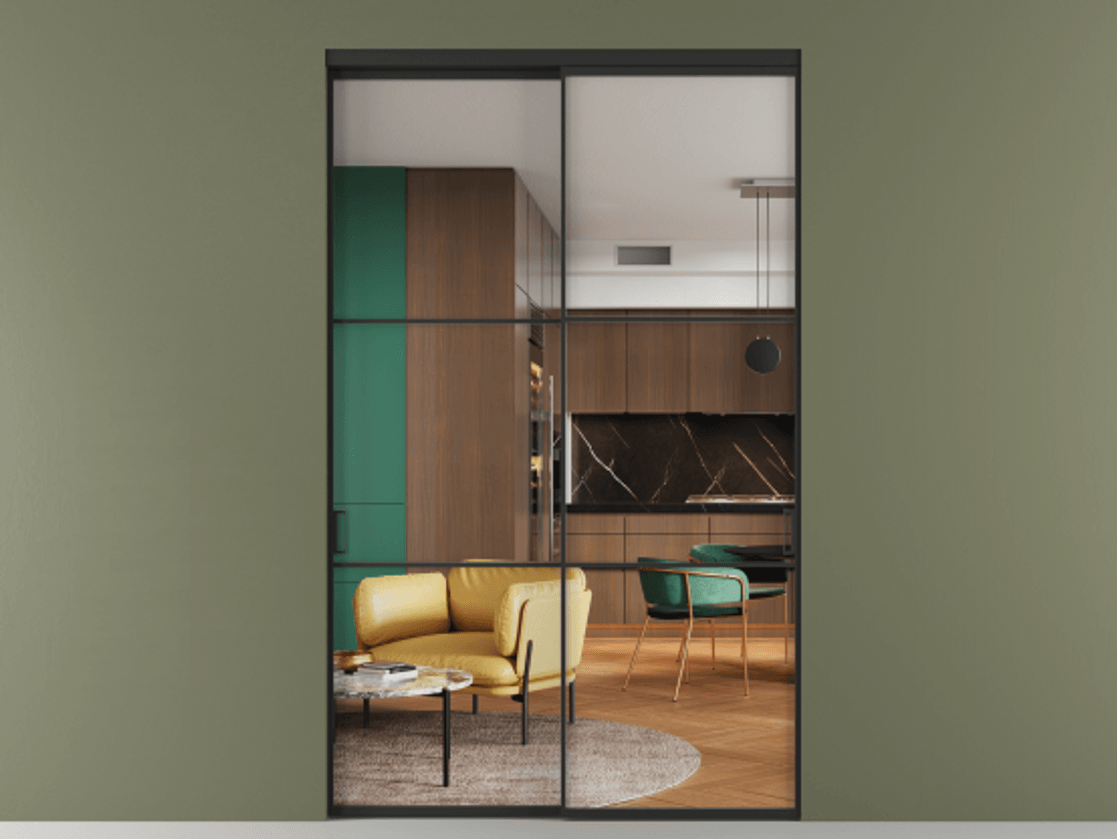 Перегородка Formato внутри проёма двустворчатая АЛПР 040.03 Алюминий Черный Прозрачное стекло "Crystal Vision", калёное. Скрытый короб ЧЕР Цена 501820 ₽ 1. Полотно 2 шт. (800/2100 мм)
2. Комплект установки раздвижной системы
3. Базовый комплект фурнитуры
4.Ручка RONDO. Фабрика дверей Волховец 8 (800) 551 43 19 Перегородка Formato внутри проёма двустворчатая АЛПР 040.03 Алюминий Черный Прозрачное стекло "Crystal Vision", калёное Цена 501820 ₽ | Volhovec