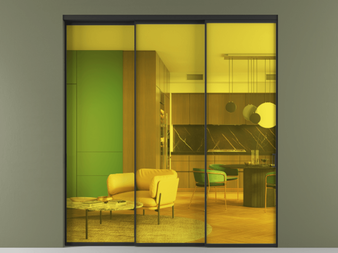 Перегородка Formato внутри проёма 3 створки с синхронным механизмом АЛПР 040.01 Алюминий Черный Прозрачное жёлтое стекло, триплекс. Скрытый короб ЧЕР Цена 347730 ₽ 1. Полотно 3 шт. (800/2100 мм)
2. Комплект установки раздвижной системы
3. Базовый комплект фурнитуры
4. Комплект фурнитуры телескопик синхро-2
5.Ручка RONDO
. Фабрика дверей Волховец 8 (800) 551 43 19 Перегородка Formato внутри проёма 3 створки с синхронным механизмом АЛПР 040.01 Алюминий Черный Прозрачное жёлтое стекло, триплекс Цена 347730 ₽ | Volhovec