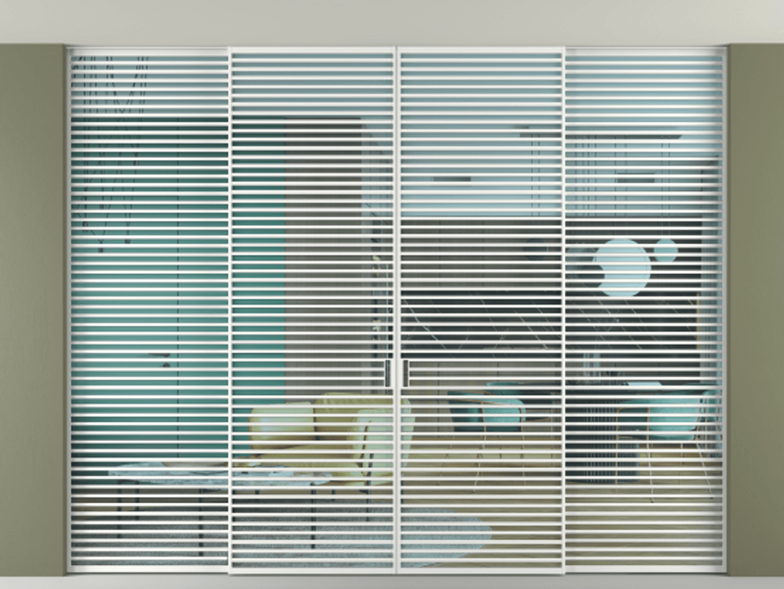 Перегородка Formato внутри проёма скрытое крепление в потолок 4 створки АЛПР 040.07 Алюминий белоснежный Прозрачное голубое стекло, триплекс. Цена 882210 ₽ 1. Полотно 4 шт. (800/2100 мм)
2. Комплект установки раздвижной системы
3. Базовый комплект фурнитуры
4.Ручка RONDO. Фабрика дверей Волховец 8 (800) 551 43 19 Перегородка Formato внутри проёма скрытое крепление в потолок 4 створки АЛПР 040.07 Алюминий белоснежный Прозрачное голубое стекло, триплекс Цена 882210 ₽ | Volhovec