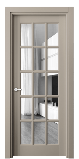 Дверь межкомнатная 6311 ББСК Зеркало. Цвет Бук бисквитный. Материал Массив бука эмаль. Коллекция Toscana Grigliato. Картинка.