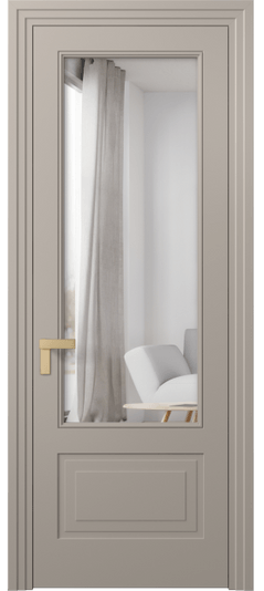 Дверь межкомнатная 8342 МБСК Двустороннее зеркало. Цвет Матовый бисквитный. Материал Гладкая эмаль. Коллекция Rocca. Картинка.