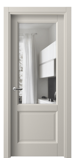 Дверь межкомнатная 1422 ПЭСС Прозрачное стекло. Цвет ПЭТ светло-серый. Материал ПЭТ. Коллекция Galant. Картинка.