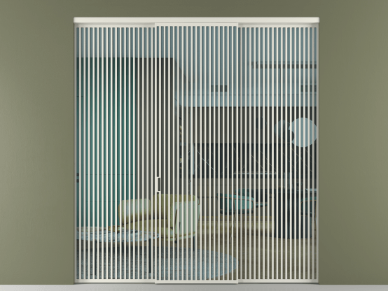 Алюминевая перегородка АЛПР 040.06_БЕЛ_ПРОЗ ГОЛ_new. Цвет Алюминий Белый. Материал Алюминий. Коллекция Перегородка Formato внутри проёма 3 створки. Картинка.