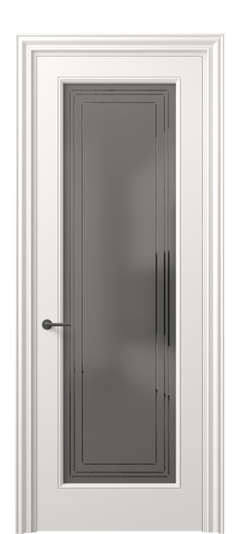 Дверь межкомнатная 8400 МПБЛ СЕР САТ ГРА. Цвет Матовый пудровый белый. Материал Гладкая эмаль. Коллекция Mascot. Картинка.